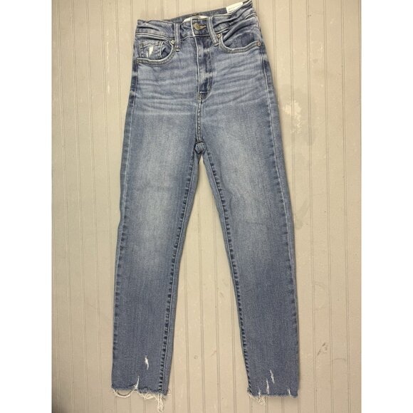 Eunina Size 0 Womens Jeans Ally Ultra High Rise Straight Crop Stretch Ra… - Picture 1 of 4